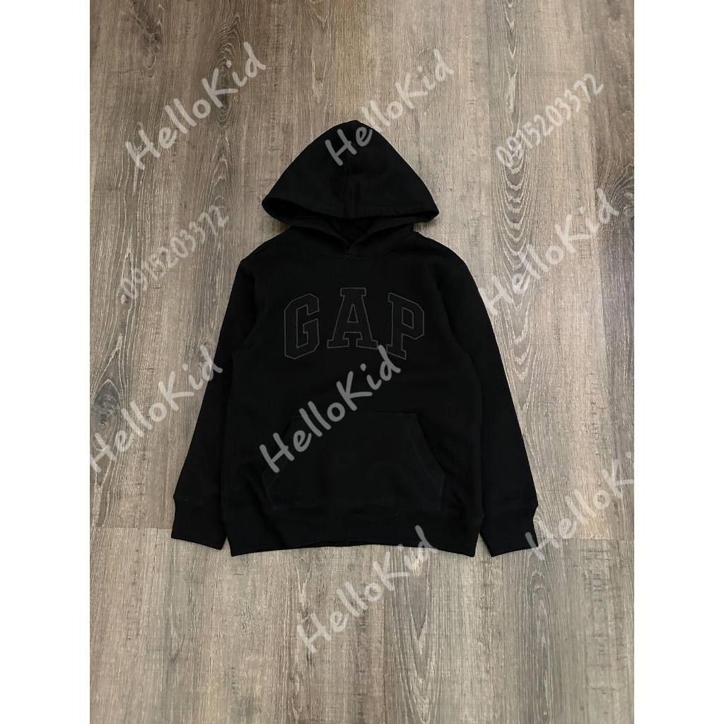 Áo nỉ g@p hoodie đen cho bé