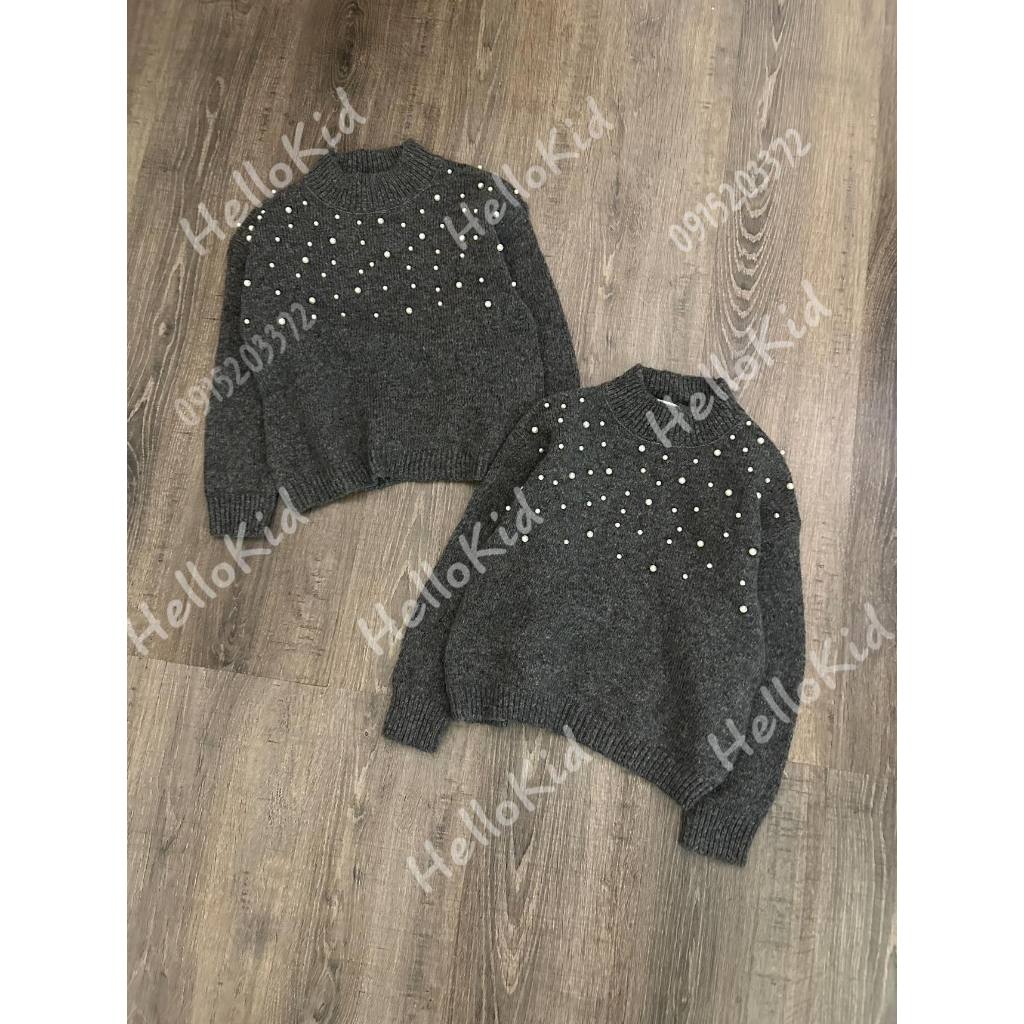 Áo len phối ngọ.c cổ 3 phân bé gái