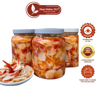 Măng ngâm tỏi ớt chua cay thơm ngon chuẩn vị loại 1kg đặc sản tây bắc - măng tre ngâm tỏi ớt chuẩn vị