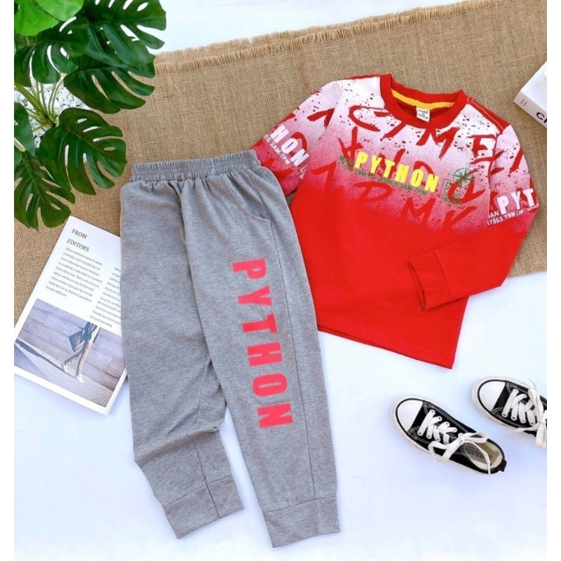 Bộ bé trai dài tay thu đông chất cotton mịn đẹp size đại 20-40kg