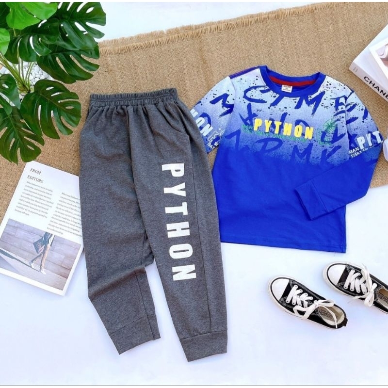 Bộ bé trai dài tay thu đông chất cotton mịn đẹp size đại 20-40kg