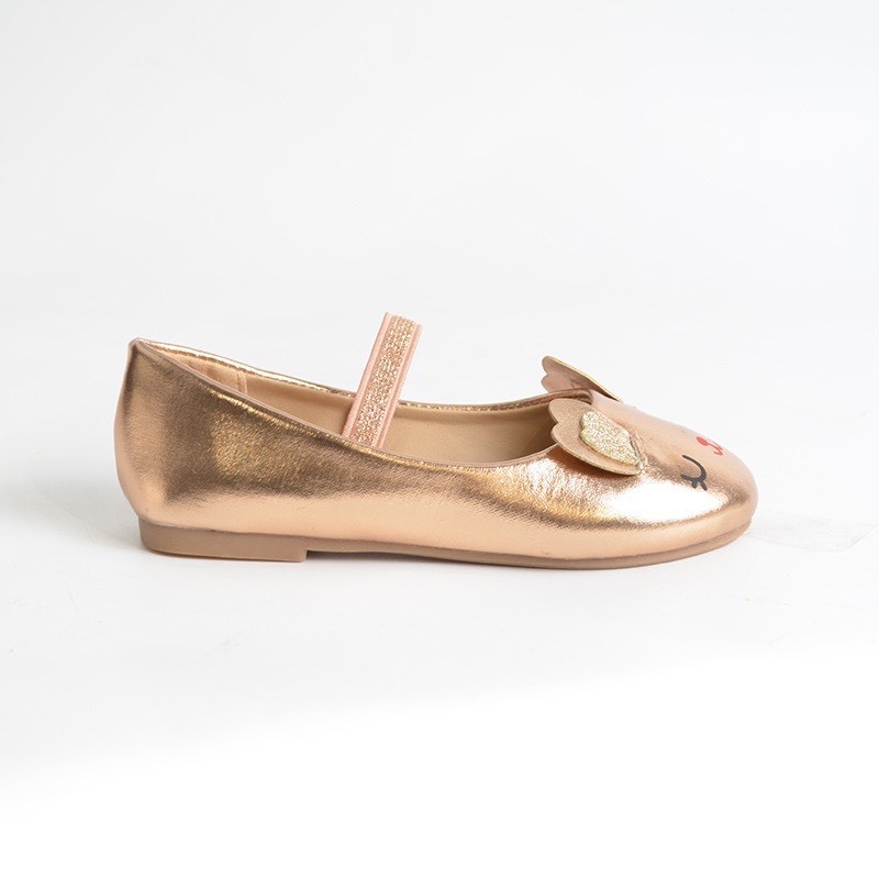 Giày búp bê bé gái ánh kim hình mèo