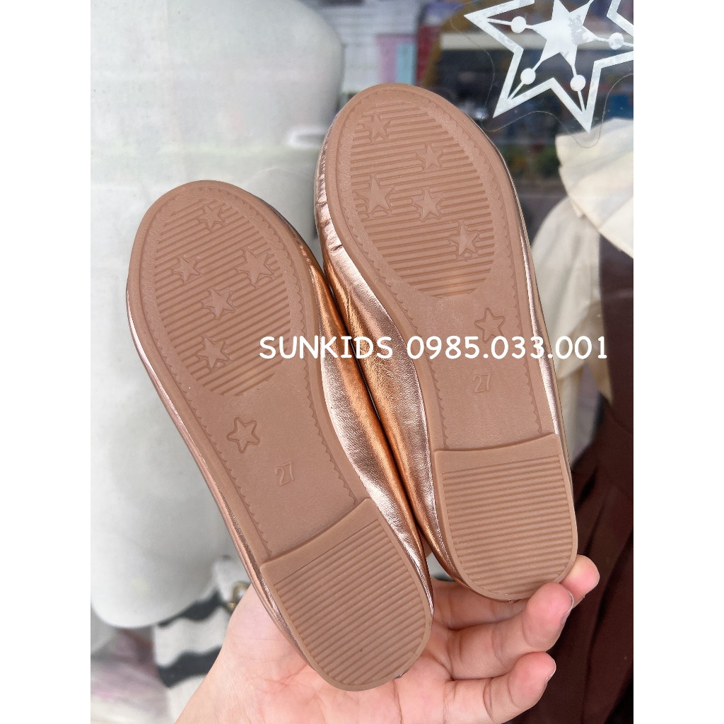 Giày búp bê bé gái ánh kim hình mèo