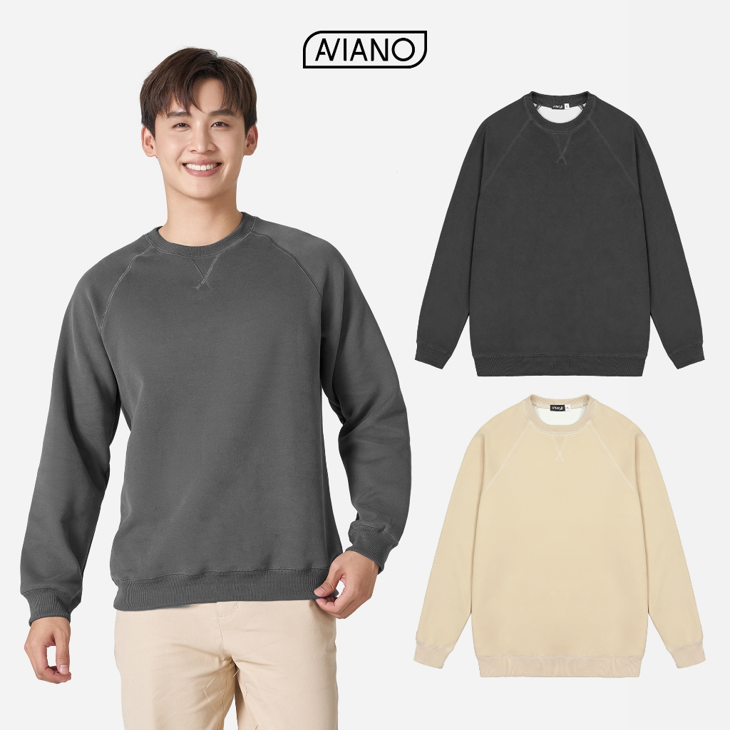 Áo Sweater Nam AVIANO Nhiều Màu Form Basic, Áo Dài Tay Nam Chất Nỉ Kiểu Dáng Thời Trang Hàn Quốc