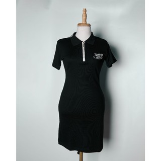 Set Đôi Heaven Sent Áo Và Váy Polo Basic Màu Trắng Tiêu Đen
