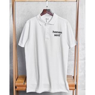 Set Đôi Heaven Sent Áo Và Váy Polo Basic Màu Trắng Tiêu Đen