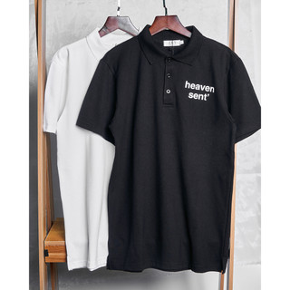 Set Đôi Heaven Sent Áo Và Váy Polo Basic Màu Trắng Tiêu Đen