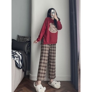 Set bộ quần kẻ áo dài tay