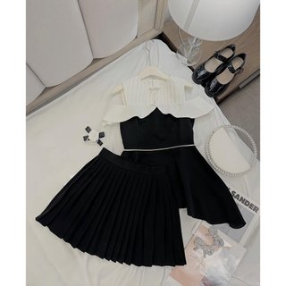 Áo Bigsize Nữ Mập Fashion Áo Kiểu Bigsize Nữ Áo Chéo Tà Ara Chân Váy Dập Ly Thiết Kế Tôn Dáng Đi Tiệc Đi Chơi Đều Hợp