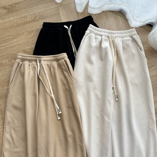 Quần ống rộng nữ nỉ len tăm dày dặn cạp cao co giãn kiểu culottes dáng thụng