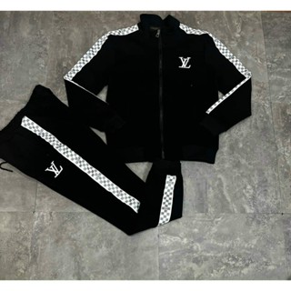 Bộ quần áo nam thu đông LLVV karo, sọc trắng, chất nỉ đẹp không xù