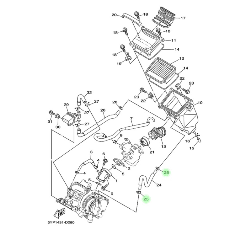 PHE CÀI ỐNG HƠI MÁY EXCITER 2006-2010 SPARK 135i