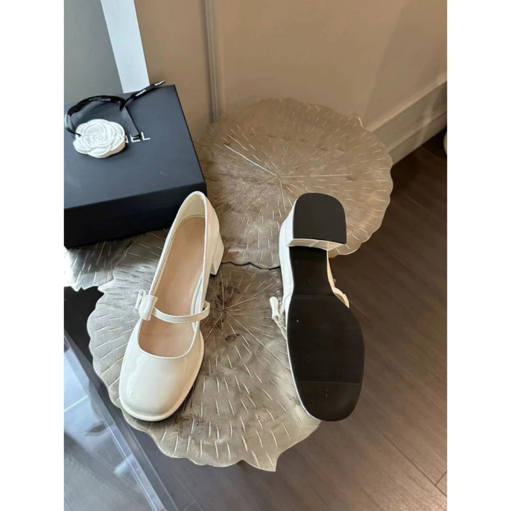 Giày búp bê nữ giày cao gót mary jane giày búp bê đế đúp mũi vuông