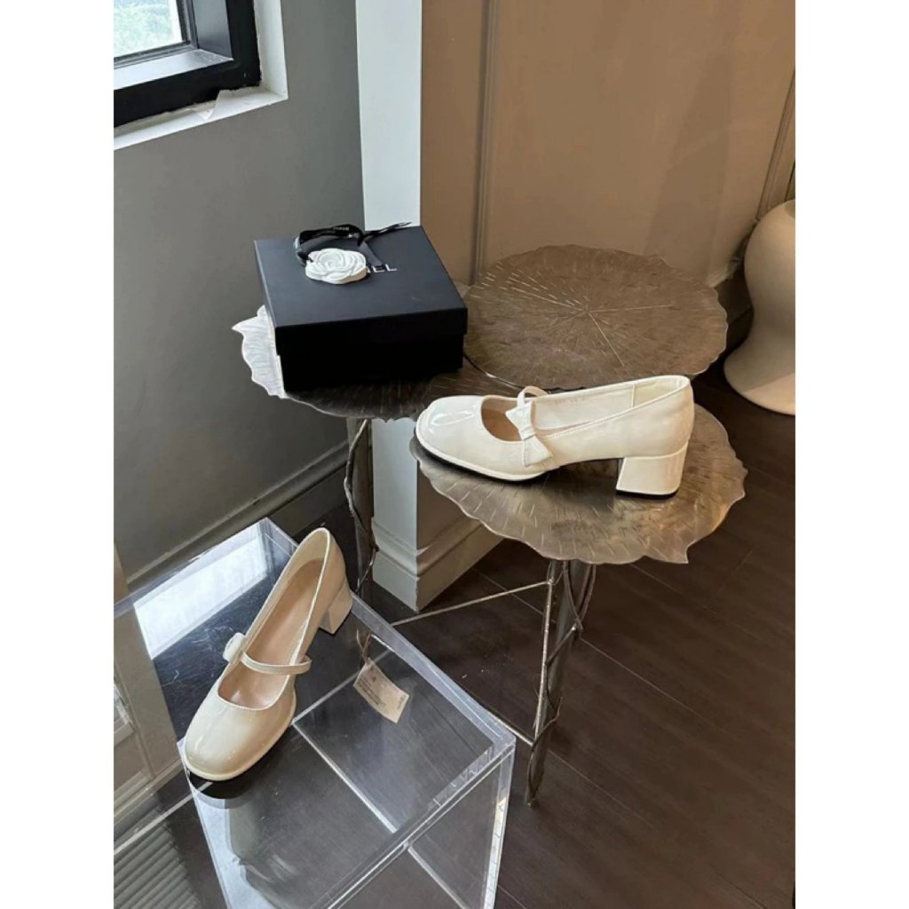 Giày búp bê nữ giày cao gót mary jane giày búp bê đế đúp mũi vuông