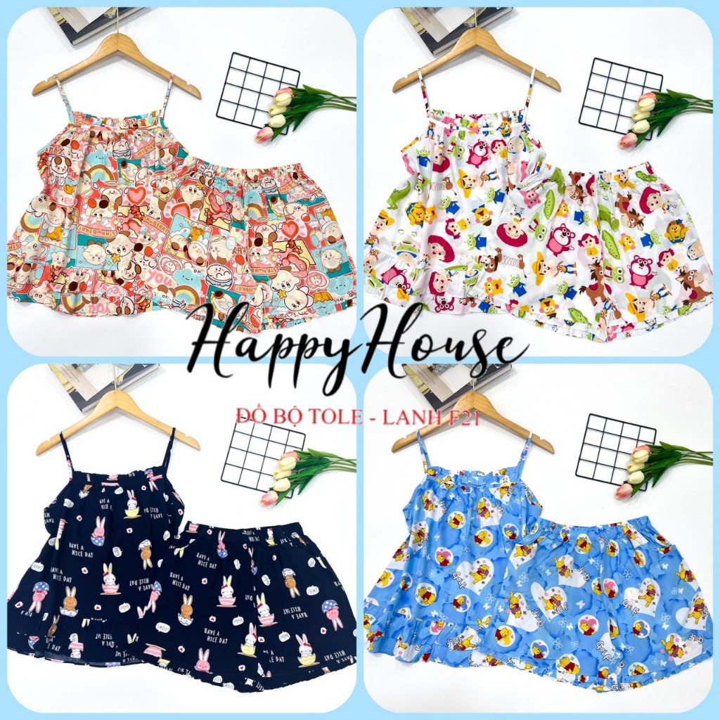 Đồ Bộ Lanh Nữ , Bộ Tole Nữ Đùi Hai Dây Mẫu Bèo Tầng Mặc Nhà Siêu Xinh Vnxk F21 42 - 75Kg Cao Cấp - Happyhouse93