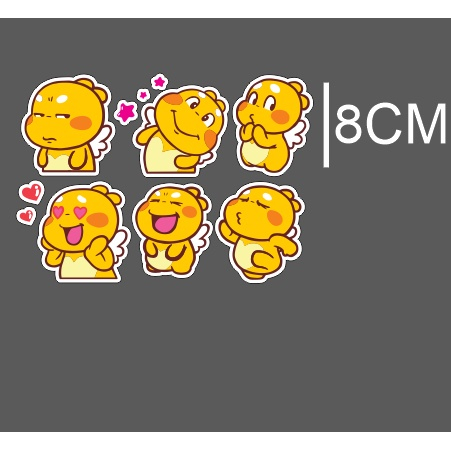Sticker khủng long vàng Qoobee dán xe ngộ nghĩnh