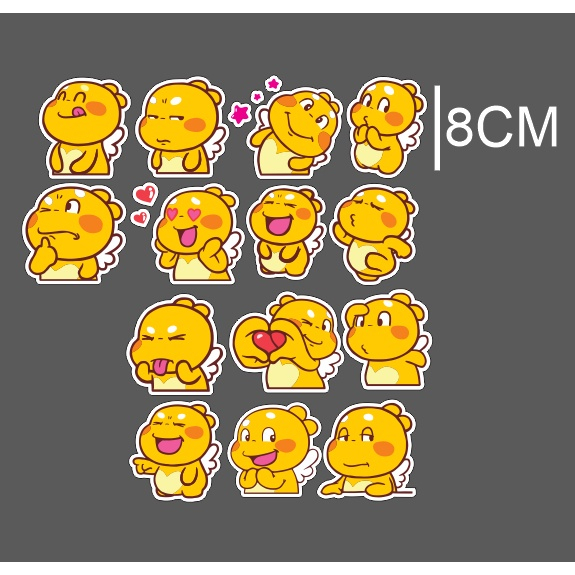 Sticker khủng long vàng Qoobee dán xe ngộ nghĩnh