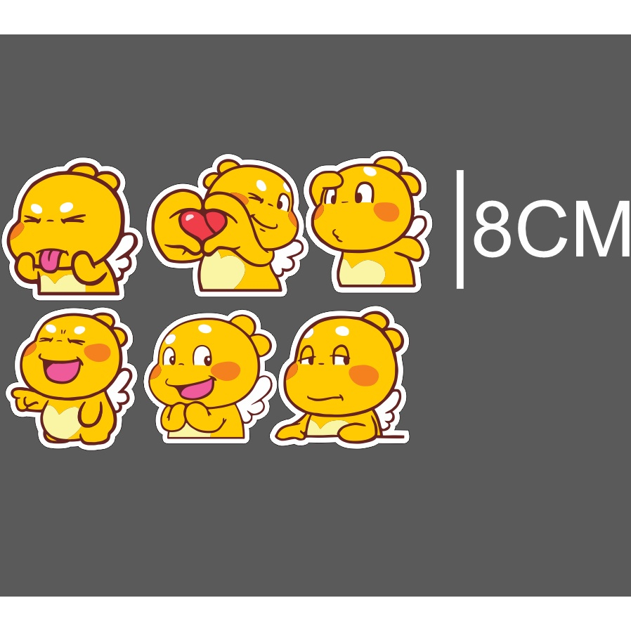Sticker khủng long vàng Qoobee dán xe ngộ nghĩnh