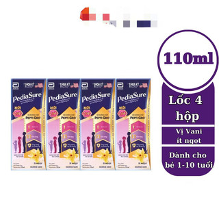 Lốc 4 hộp sữa nước PediaSure 110ml hương Vani ít ngọt