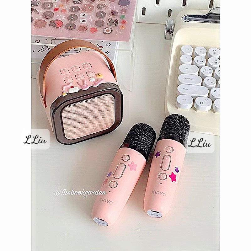 Loa Mini bluetooth mic karaoke KINYO có đèn led 8 màu, Loa Karaoke Mini K12 Loa Bluetooth Gia Đình