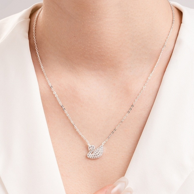 Dây chuyền bạc nữ thiên nga đính đá nữ tính Phuc Minh Jewelry