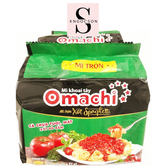 Combo 5 gói Mì Omachi bò, tôm, sườn, xào Spagheti
