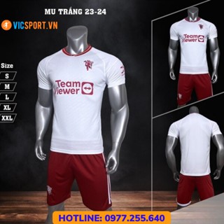 Quần Áo Đá Banh MU 2023 - 2024 Áo bóng đá CLB MANCHESTER Trắng Sân Khách - Vicsport