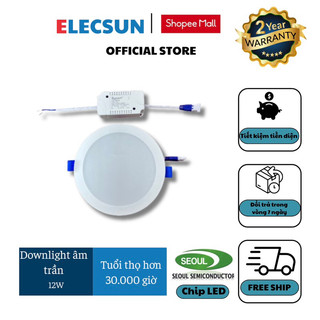 Đèn downlight âm trần 12w - 3 chế độ màu Elecsun