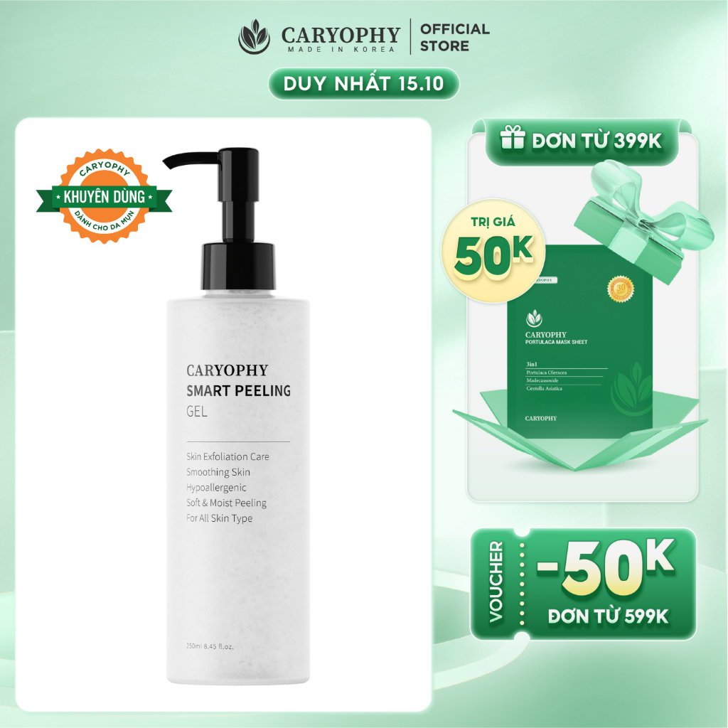 Gel tẩy tế bào da ngăn ngừa mụn Caryophy Smart Peeling Gel 250ml