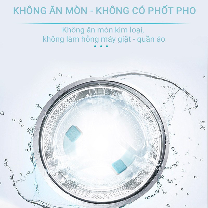 Viên tẩy vệ sinh lồng máy giặt diệt khuẩn, tẩy cặn bẩn hiệu quả - Hộp 12 viên - GD002
