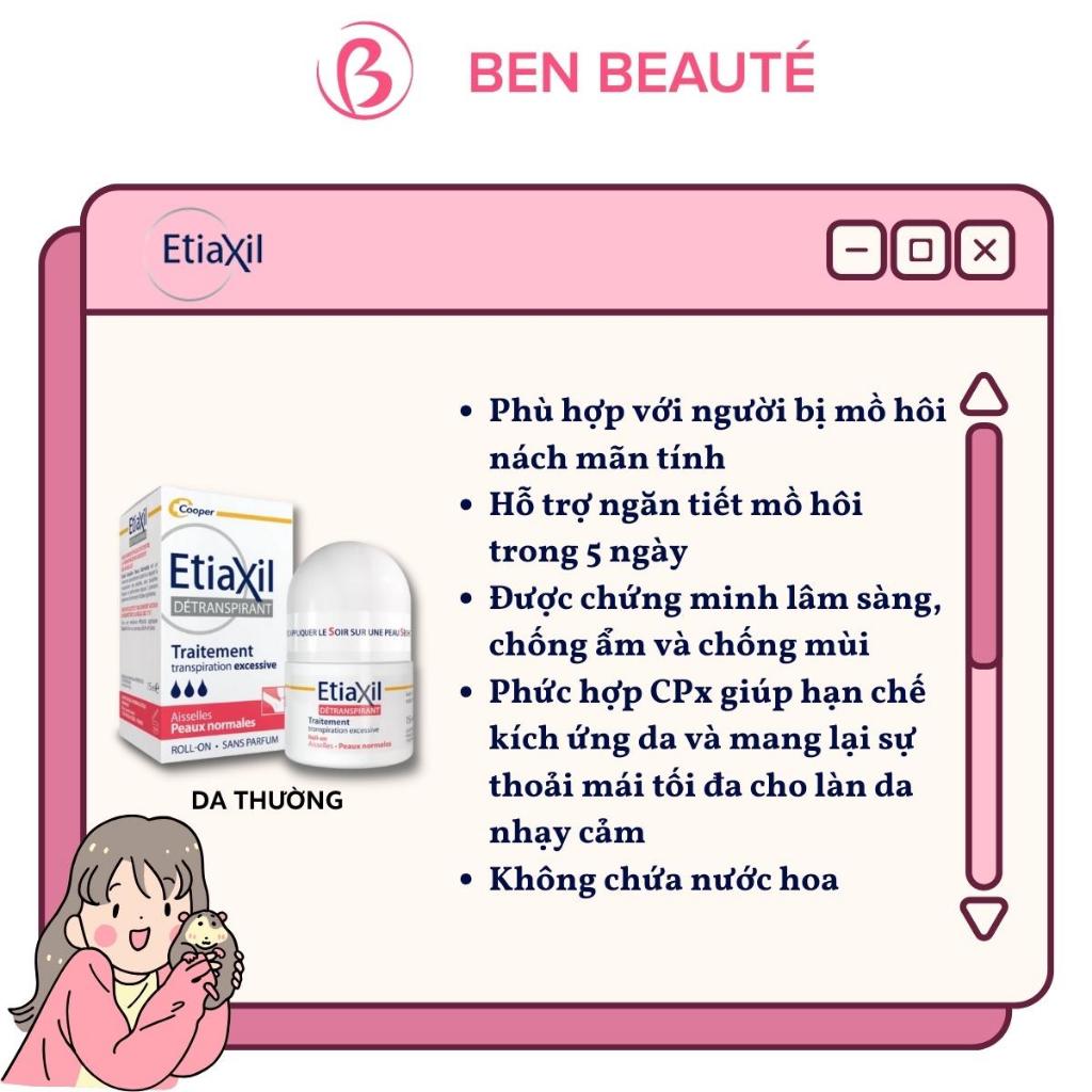 Hàng Công Ty Lăn Khử Mùi Cho Da Thường, Da Nhạy Cảm và Da Siêu Nhạy Cảm EtiaXil 15ml Chính Hãng
