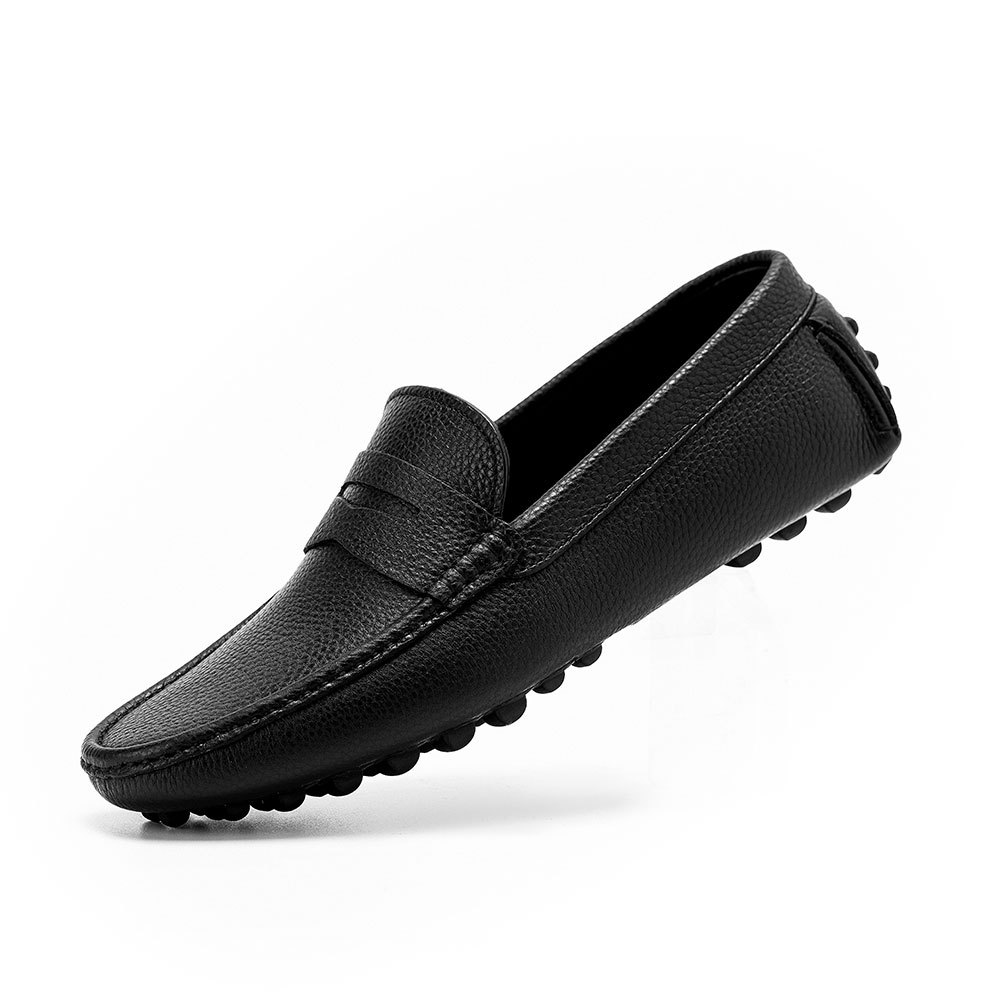 Giày da nam LEXSHOES giày mọi đế âm da bò cao cấp LS19 cao cấp bảo hành 2 năm