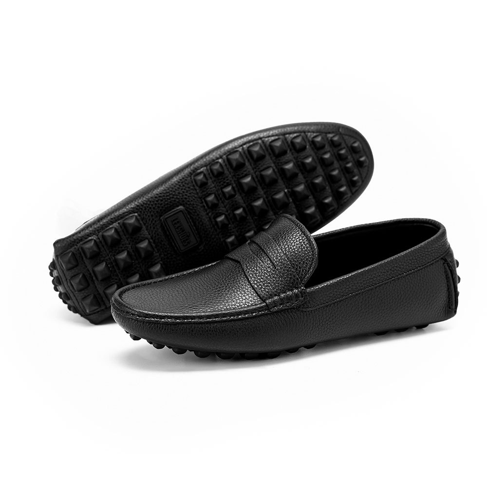 Giày da nam LEXSHOES giày mọi đế âm da bò cao cấp LS19 cao cấp bảo hành 2 năm