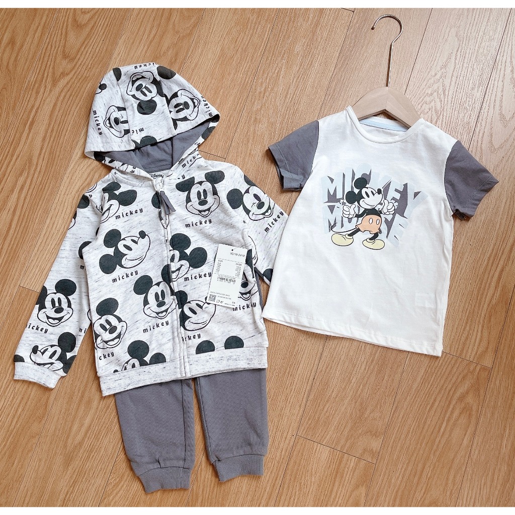 Set 3 chi tiết dài tay Mickey TQXK cho bé trai
