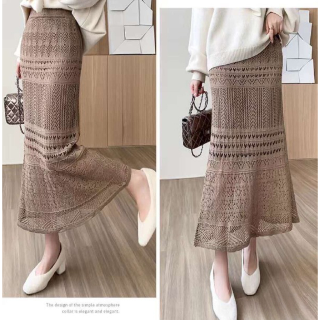 Chân váy len mongtoghi DEMAY, kiểu dáng thướt tha tiểu thư