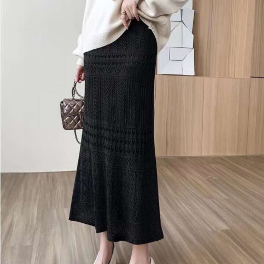 Chân váy len mongtoghi DEMAY, kiểu dáng thướt tha tiểu thư