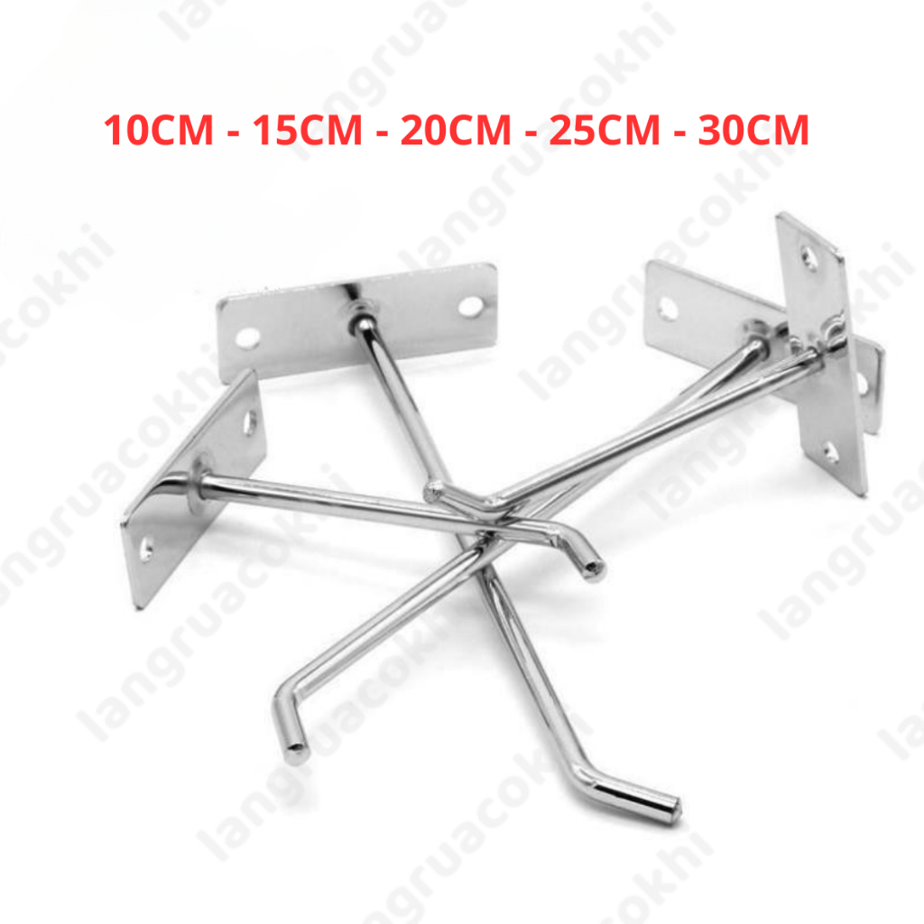 Móc treo phụ kiện bắn trực tiếp lên tường & tủ gỗ kích thước 10-15-20-25-30cm