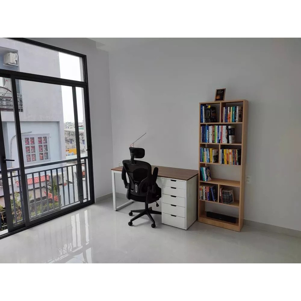 Kệ sách gỗ 6 tầng để sàn, đa năng, được làm từ gỗ MDF phủ melamine - được sản xuất bởi Wanda Decor