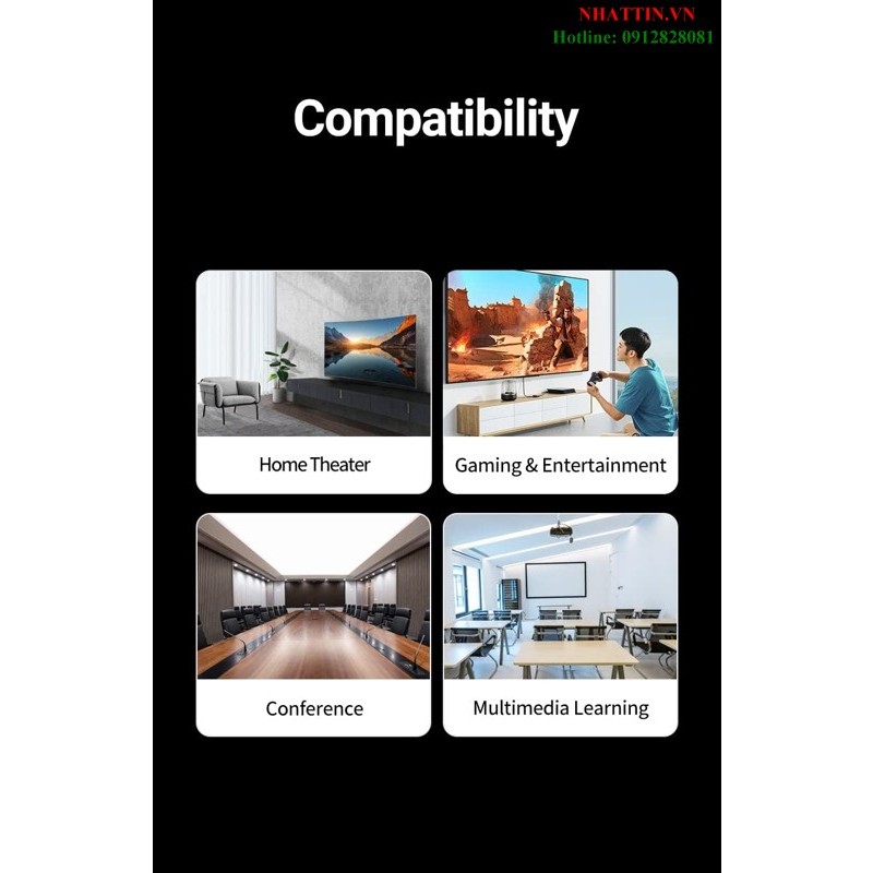 Bộ chuyển đổi tách âm thanh HDMI ra HDMI kèm Audio 3.5mm và Optical  Ugreen 60649 cao cấp