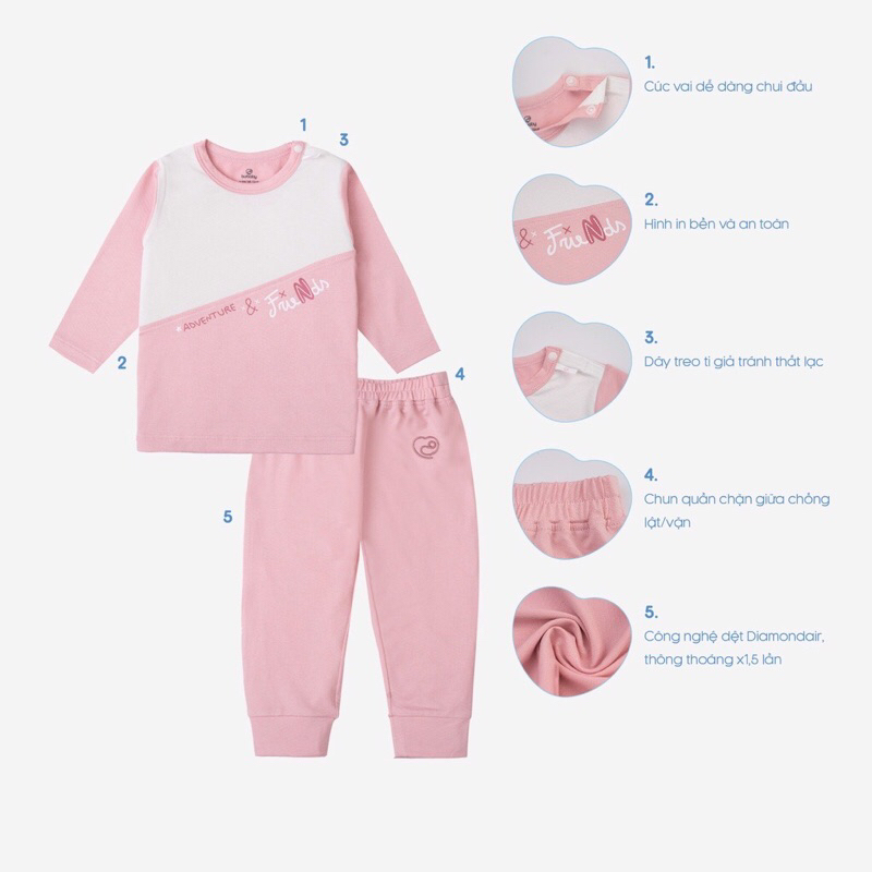 Bubaby-Bộ dài tay bamco từ 9m đến 3y