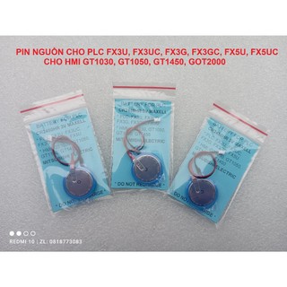 Pin nguồn FX3U-32BL, GT11-50BAT, CR2450HR 3V cho PLC Mitsubishi FX3U, FX3UC, FX3G, FX3GC và cho HMI Got1000