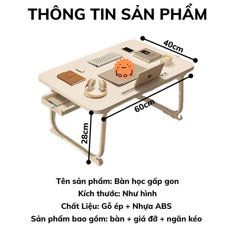 Bàn Học Nami Thiết Kế Tích Hợp Thông Minh Có Giá Đỡ Điện Thoại Và Ngăn Kéo