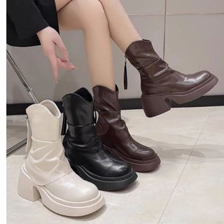 Bốt nữ, boot nữ da lỳ cổ nhăn hot trend 2023 !