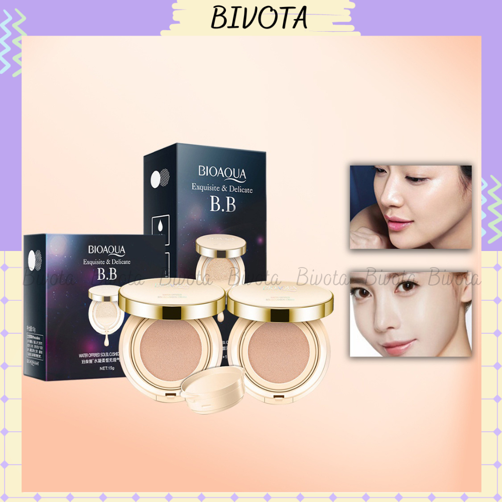 Cushion Bivota phấn nước Bioaqua mỏng nhẹ che phủ hoàn hảo làm mờ lỗ chân lông chống nước CS04