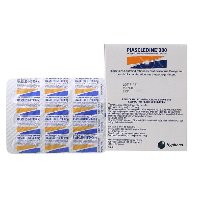 Piascledine 300 hỗ trợ bệnh xương khớp, giảm thoái hoá, viêm xương khớp ,hàng Pháp ngày dùng 1 viên