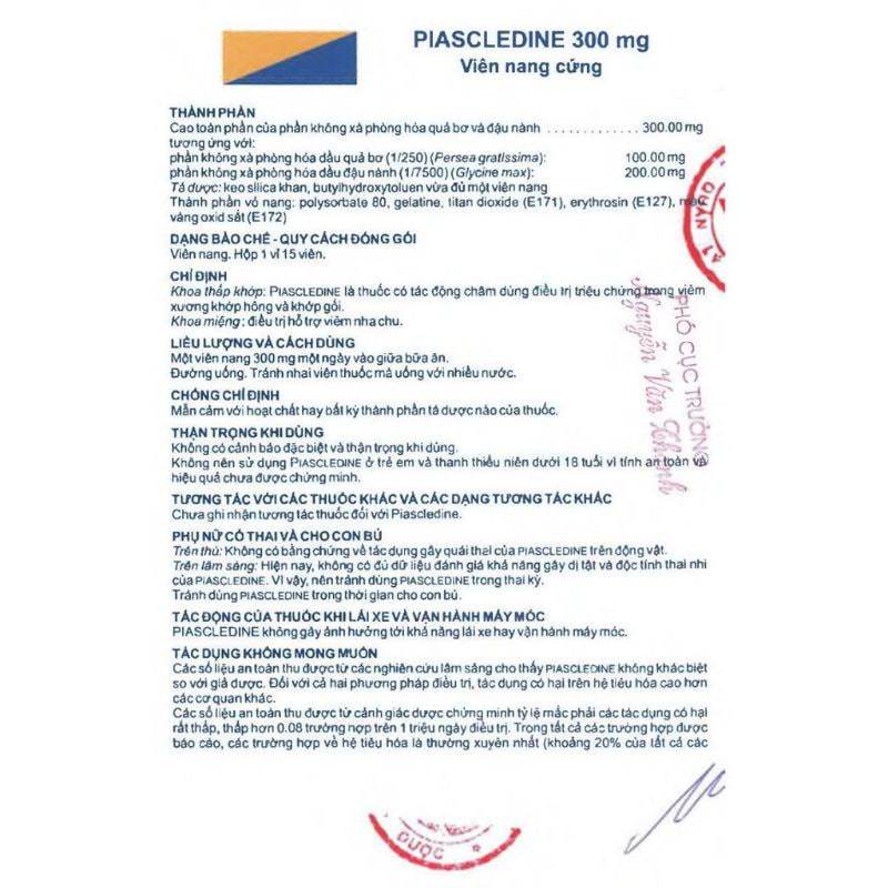 Piascledine 300 hỗ trợ bệnh xương khớp, giảm thoái hoá, viêm xương khớp ,hàng Pháp ngày dùng 1 viên