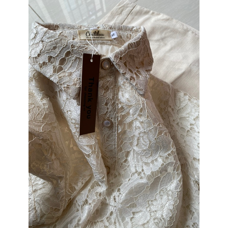 Set tay ngắn Chililuu áo họa tiết thu đông kèm quần dài