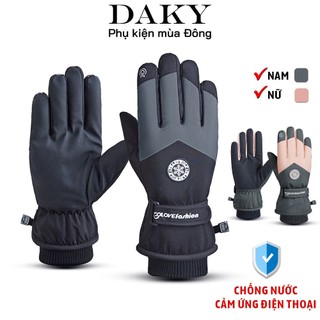  Găng tay mùa đông lót lông vải phao chống nước bao tay phao giữ ấm thiết kế thời trang DAKY 