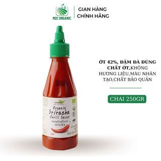 Tương ớt Sriracha hữu cơ Lumlum 250g cay ngon tự nhiên cùng tỏi tươi hữu cơ không hương liệu,màu nhân tạo