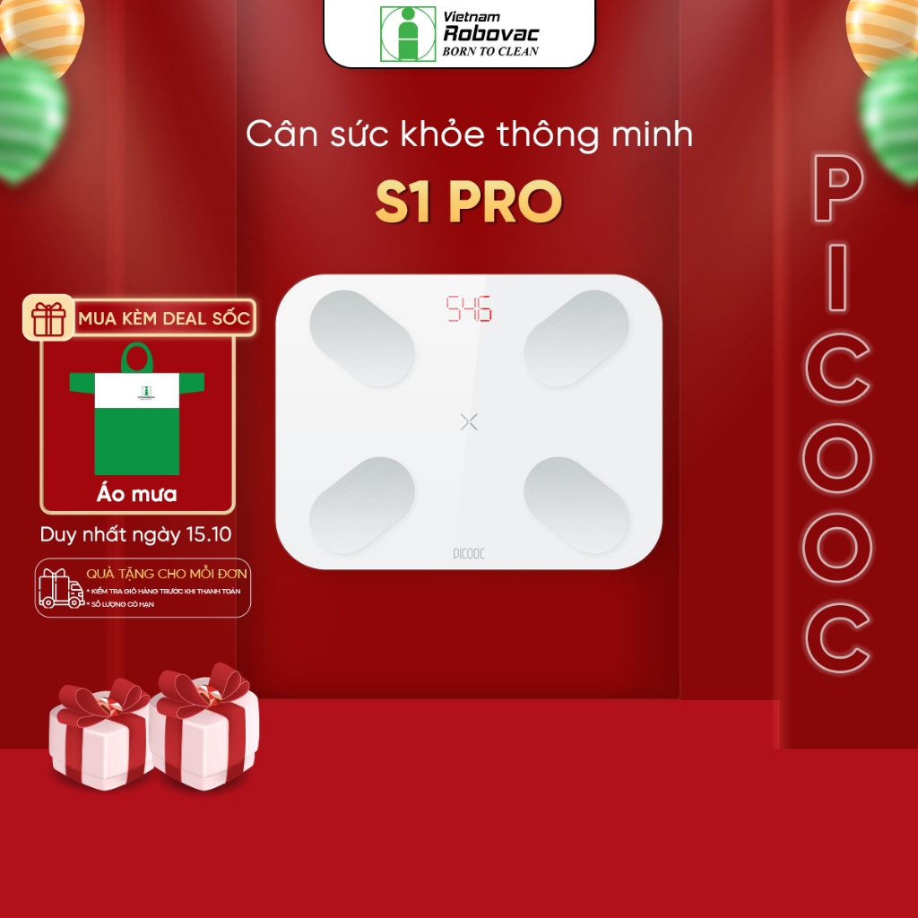 Cân Điện Tử Thông Minh PICOOC S1 Pro - Phiên Bản Quốc Tế - APP Tiếng Việt - Phân Tích Cơ Thể 13 Chỉ Số - BH 12 Tháng.